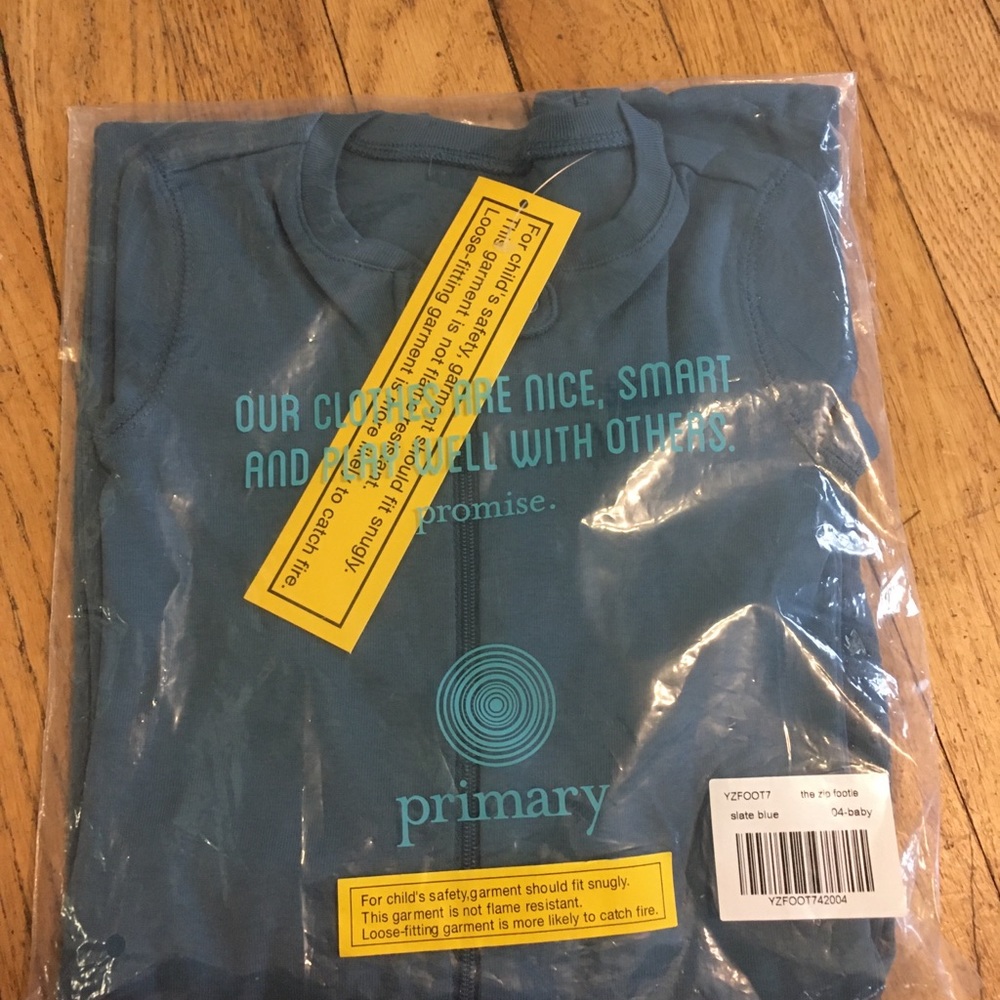 Primary Sz 4 Zippered Footie PJ